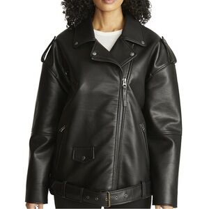 Hudson Jeans Black Leather Biker Jacket